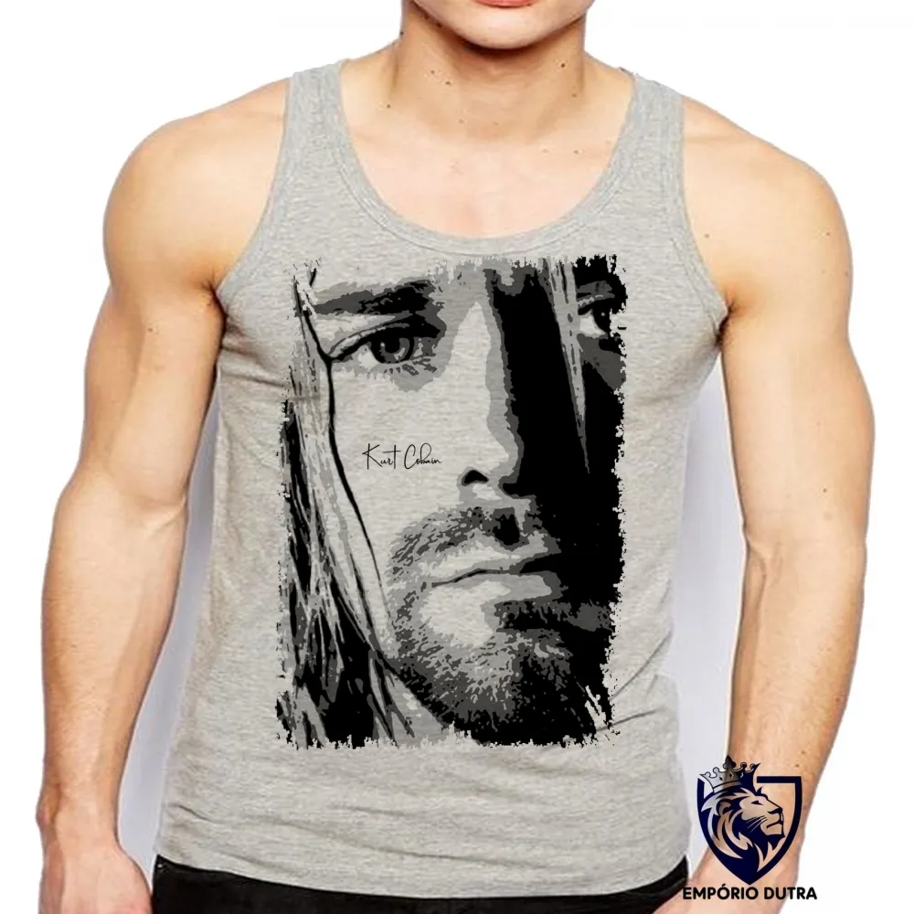 Camiseta Regata adulto ou infantil Kurt Cobain Nirvana