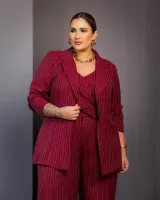 Blazer Risca Giz Diva's Voga Cherry - Foto 4