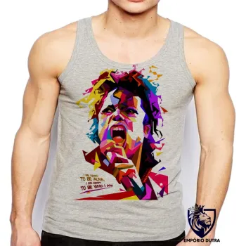 Camiseta Regata adulto ou infantil michel jackson musica colorido