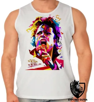 Camiseta Regata adulto ou infantil michel jackson musica colorido - Foto 2