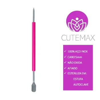 CUTEMAX - Espátula com Palito em Aço Inox C/ Silicone - #108