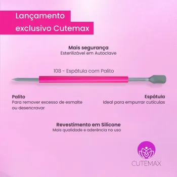 CUTEMAX - Espátula com Palito em Aço Inox C/ Silicone - #108 - Foto 2