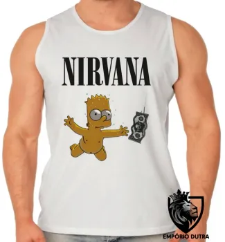 Camiseta Regata adulto ou infantil Nirvana Bart Simpsons dolar - Foto 2