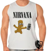 Camiseta Regata adulto ou infantil Nirvana Bart Simpsons dolar - Foto 2