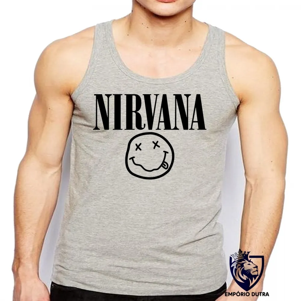 Camiseta Regata adulto ou infantil nirvana carinha Kurt Cobain