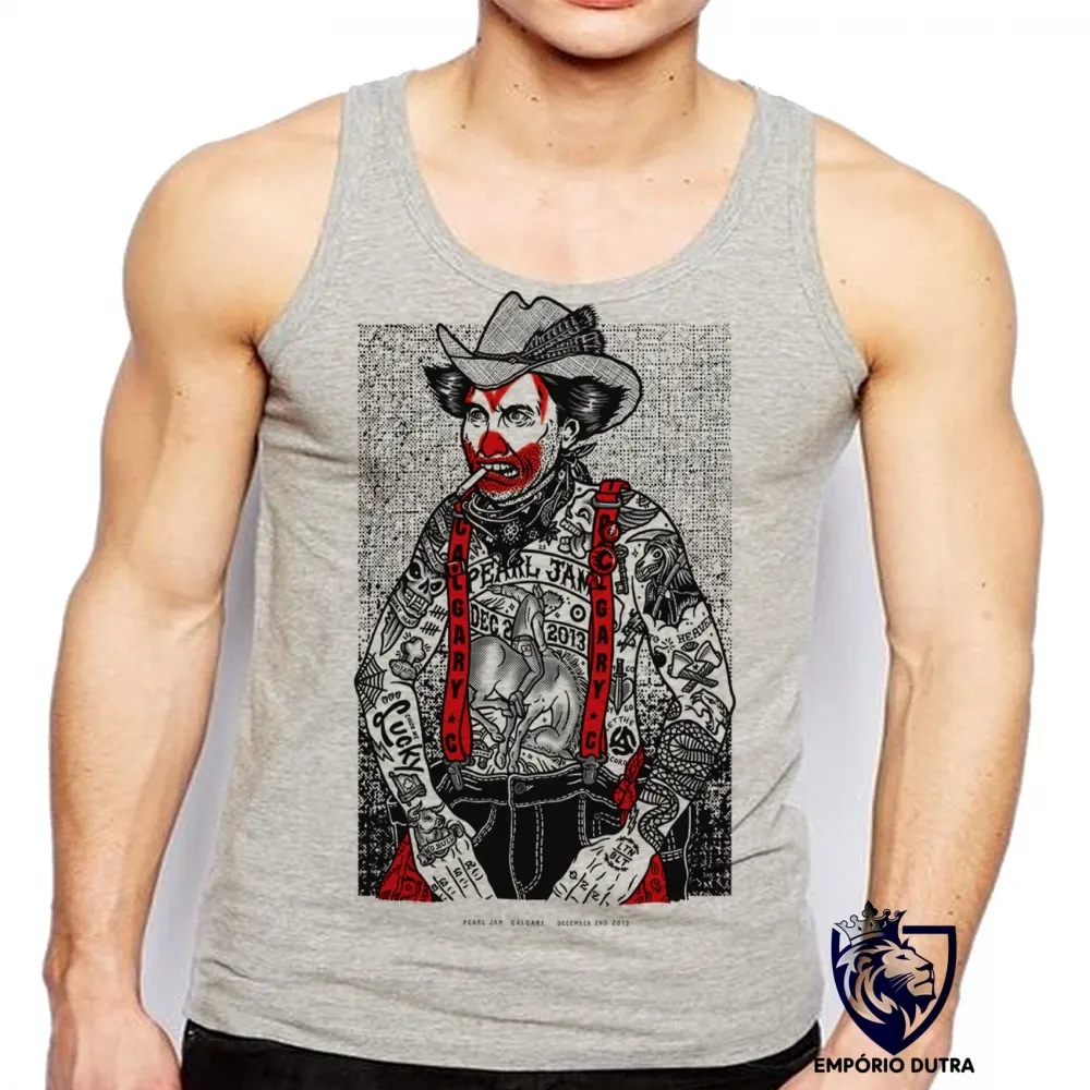 Camiseta Regata adulto ou infantil Pearl Jam cowboy palhaço banda rock