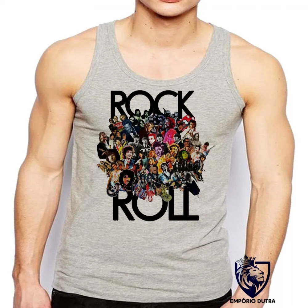 Camiseta Regata adulto ou infantil Rock in roll bandas famosas