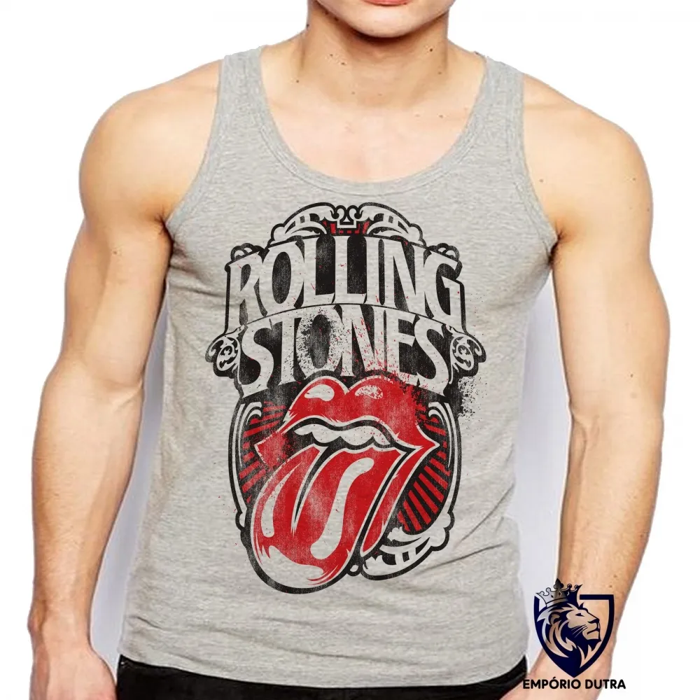 Camiseta Regata adulto ou infantil rolling stones boca lingua