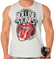 Camiseta Regata adulto ou infantil rolling stones boca lingua - Foto 2