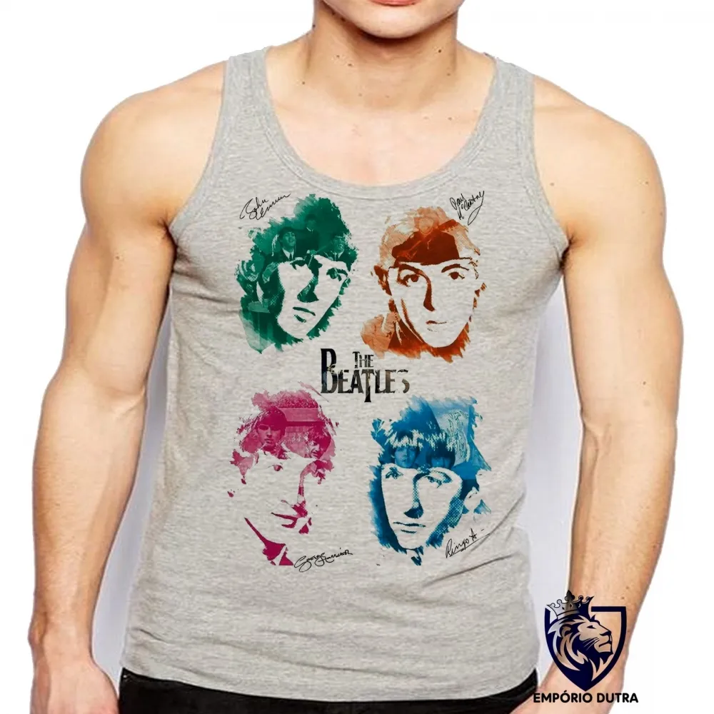 Camiseta Regata adulto ou infantil The Beatles assinaturas