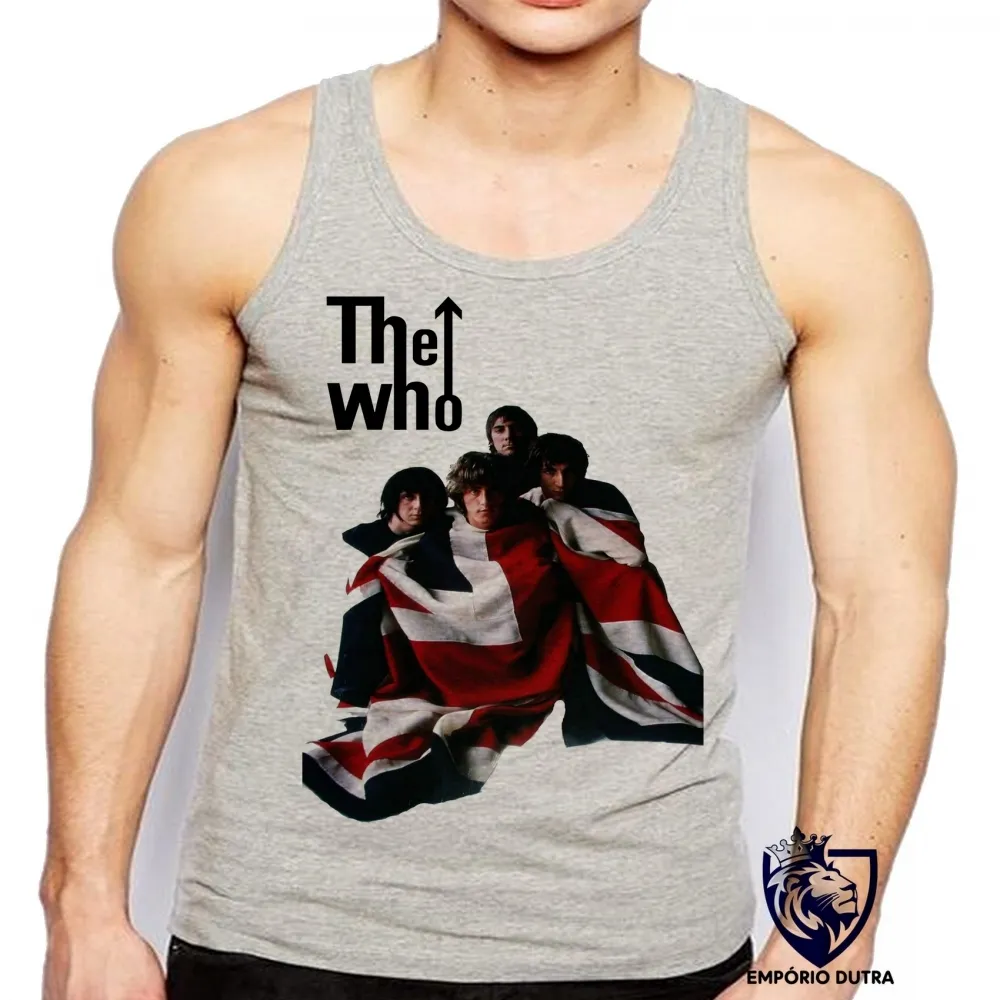Camiseta Regata adulto ou infantil the who banda rock inglaterra bandeira