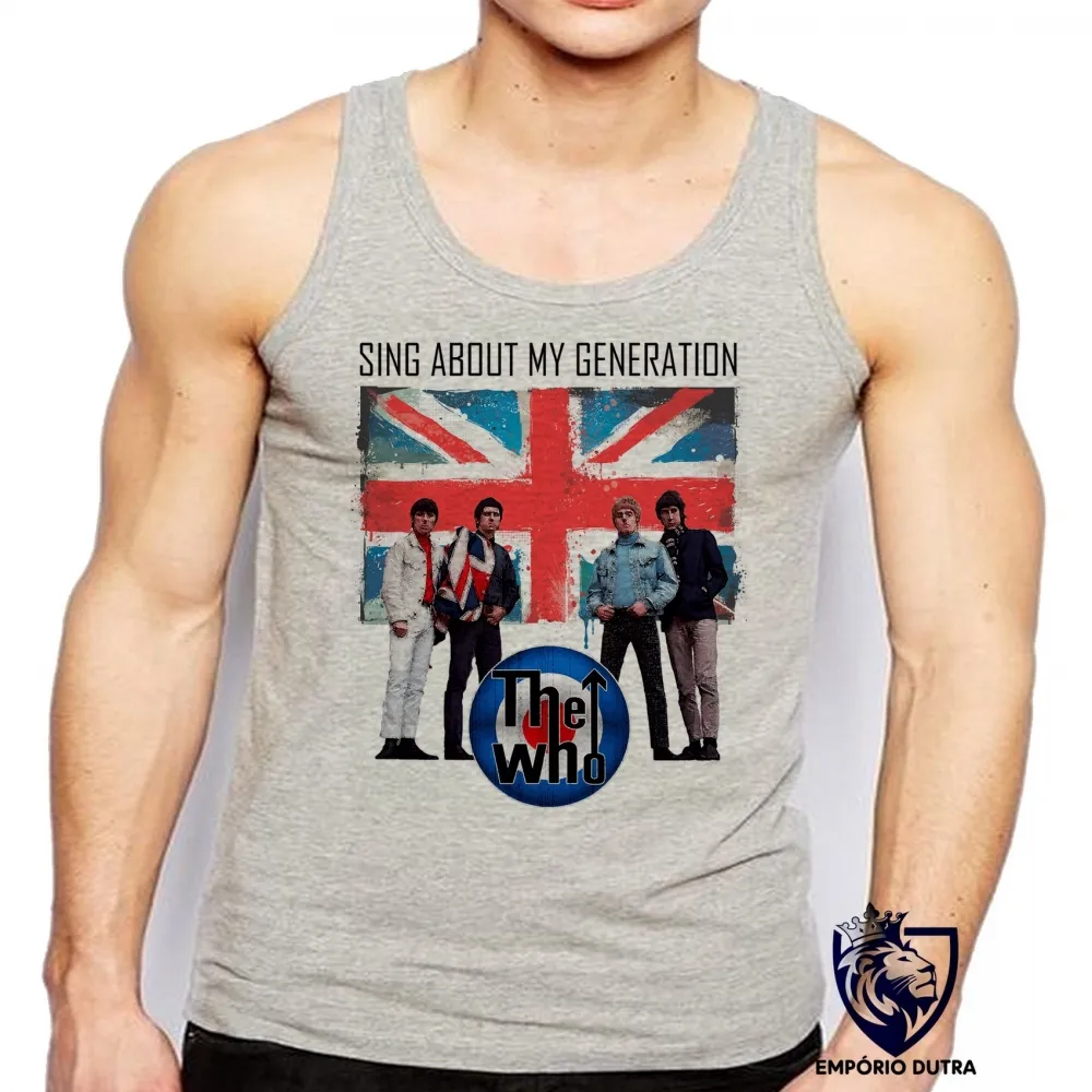 Camiseta Regata adulto ou infantil the who banda rock logo anos 60 generation