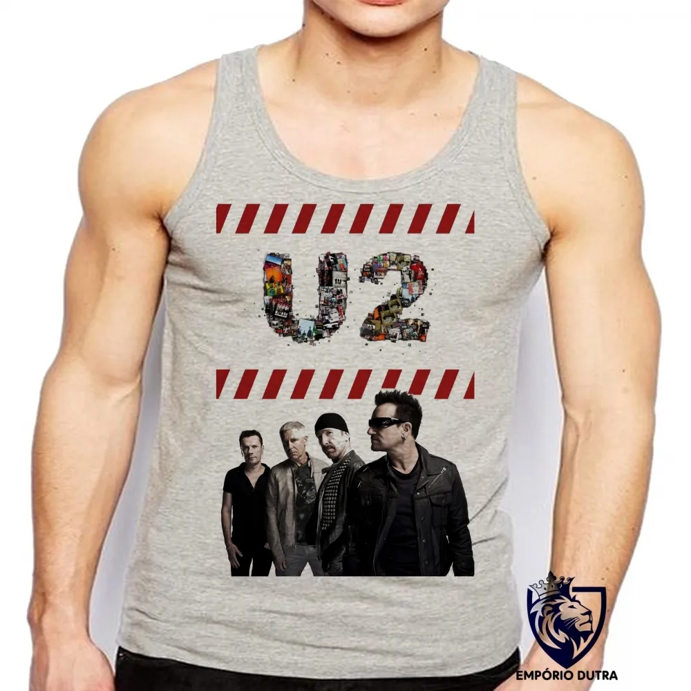 Camiseta Regata adulto ou infantil u2 banda rock bono vox musica