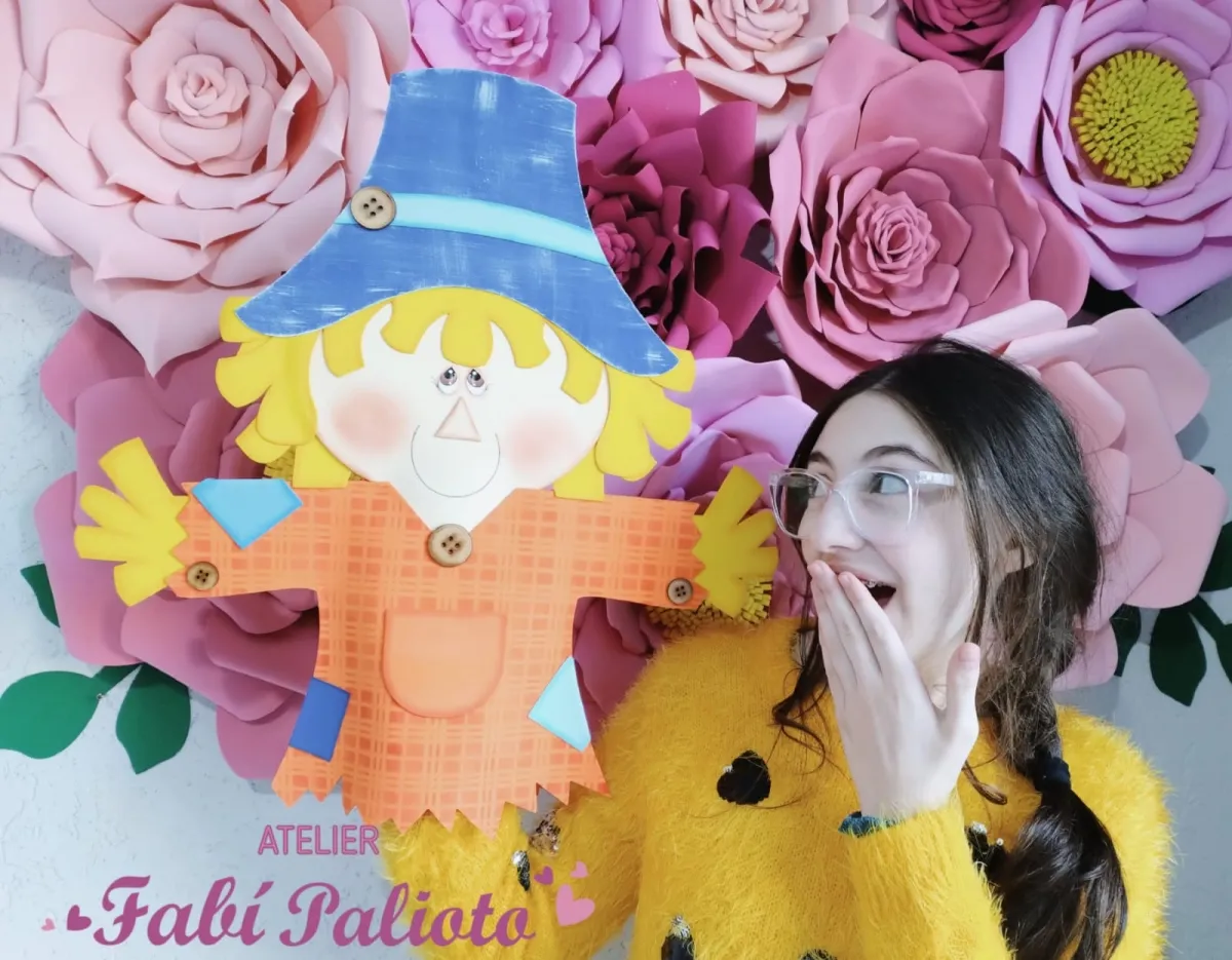 G1.659 Gabarito de Moldes  em MDF  Luva Música Espantalho de Chapéu Imagem