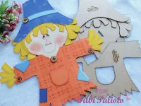 G1.659 Gabarito de Moldes  em MDF  Luva Música Espantalho de Chapéu - Foto 2