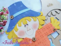 G1.659 Gabarito de Moldes  em MDF  Luva Música Espantalho de Chapéu - Foto 3