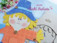 G1.659 Gabarito de Moldes  em MDF  Luva Música Espantalho de Chapéu - Foto 4