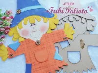 G1.659 Gabarito de Moldes  em MDF  Luva Música Espantalho de Chapéu - Foto 5