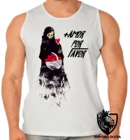 Camiseta Regata adulto ou infantil mais amor por favor caveira morte - Foto 2