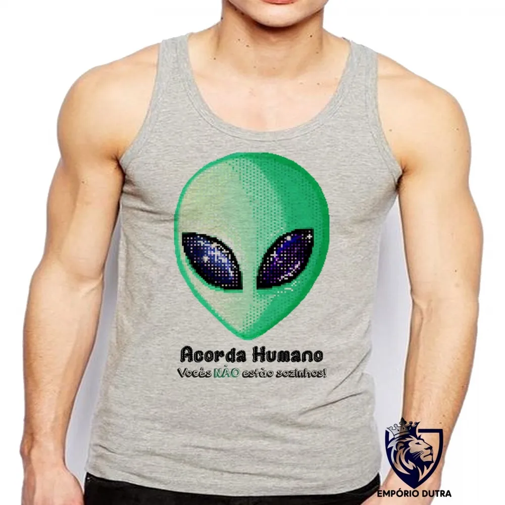Camiseta Regata adulto ou infantil Acorda Humano Et Alien Imagem
