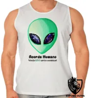 Camiseta Regata adulto ou infantil Acorda Humano Et Alien - Foto 2