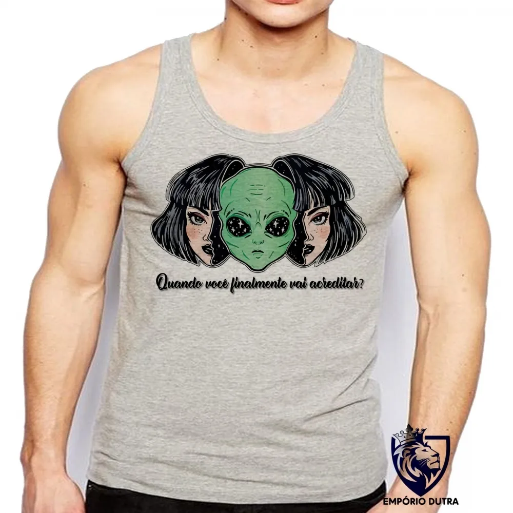 Camiseta Regata adulto ou infantil Alien et ovni quando você vai acreditar Imagem