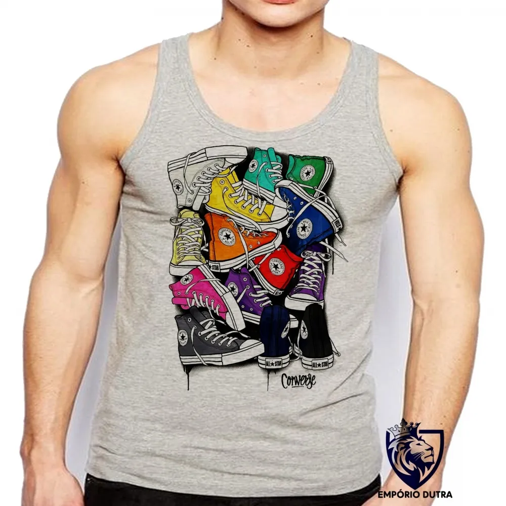 Camiseta Regata adulto ou infantil All Star Tênis pilha Imagem