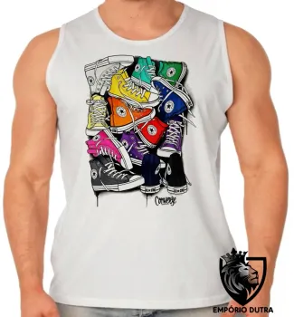 Camiseta Regata adulto ou infantil All Star Tênis pilha - Foto 2