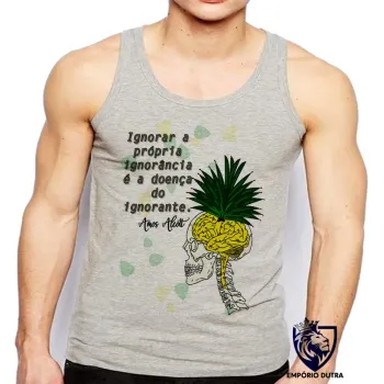 Camiseta Regata adulto ou infantil Amos Alcott ignorância cerebro gado