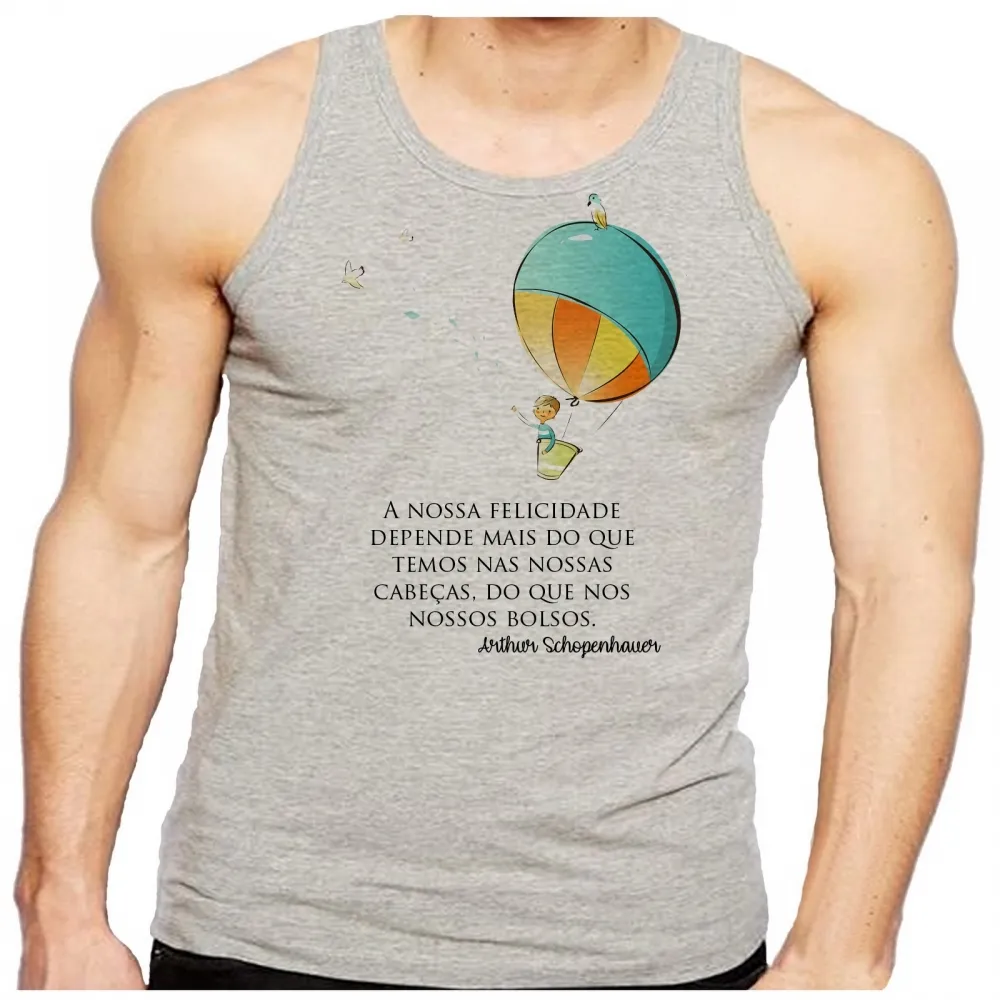 Camiseta Regata adulto ou infantil balão menino frase Arthur Schopenhauer