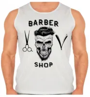 Camiseta Regata adulto ou infantil Barber Shop barbearia cabelereiro barba - Foto 2