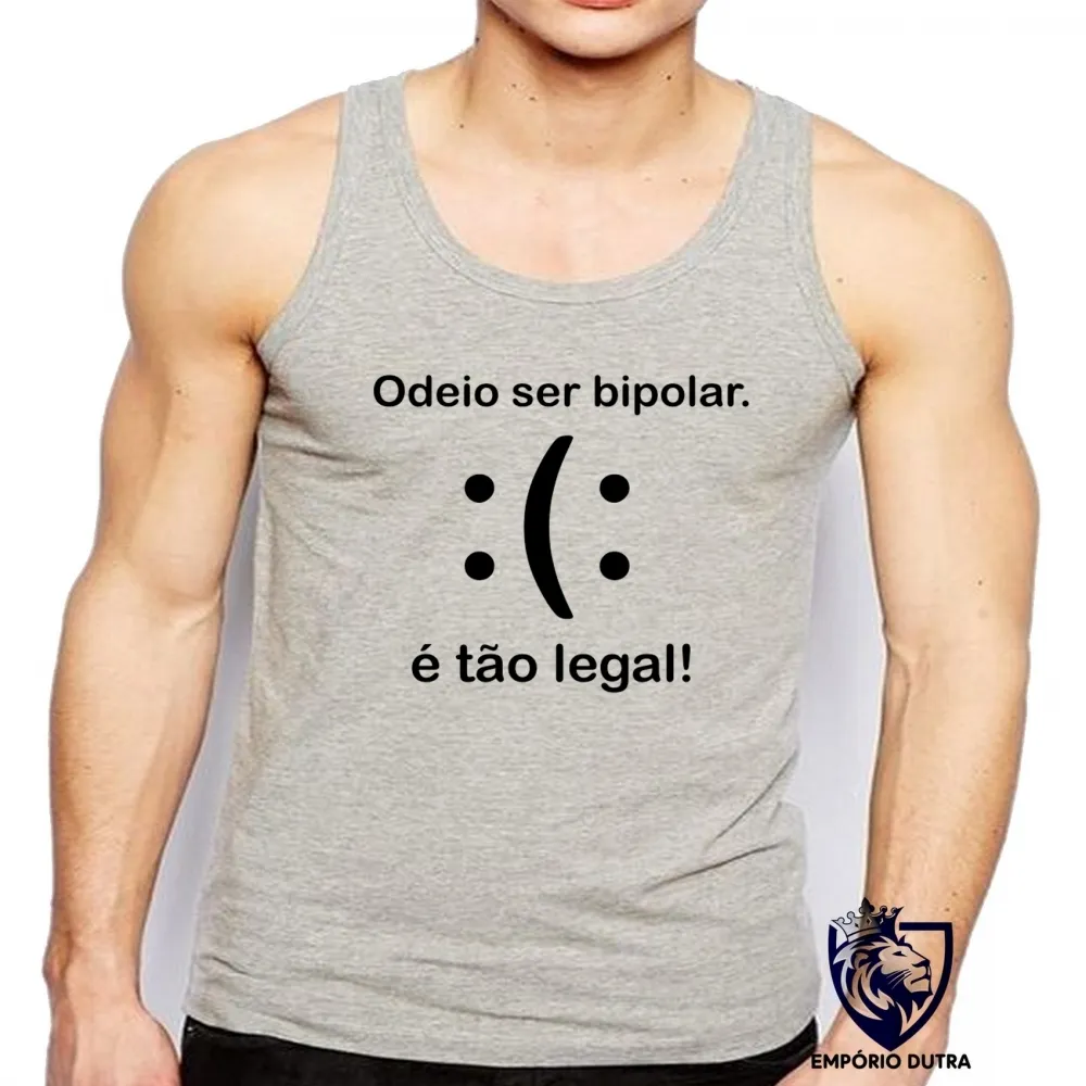 Camiseta Regata adulto ou infantil Bipolar mau humor ranço Imagem