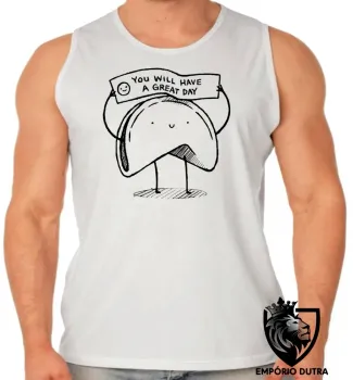 Camiseta Regata adulto ou infantil Biscoito da sorte great day - Foto 2