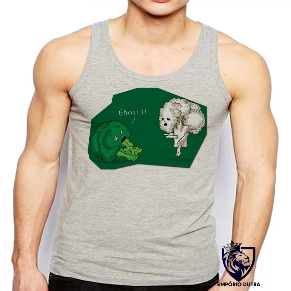 Camiseta Regata adulto ou infantil Brócolis couve flor ghost fantasma Imagem