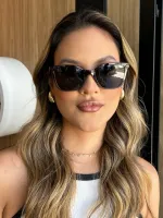 Armação de Óculos de Grau Clipon Feminino 2 em 1 Loanni Oncinha - Foto 2
