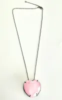 Colar com pingente  de Coração GG  banho  Ródio  negro  Ga80900094 - Foto 2