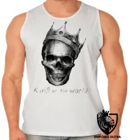 Camiseta Regata adulto ou infantil caveira coroa rei mexicana - Foto 2