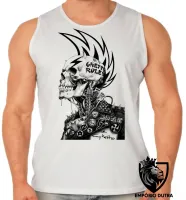Camiseta Regata adulto ou infantil Caveira guetto rules regras punk - Foto 2