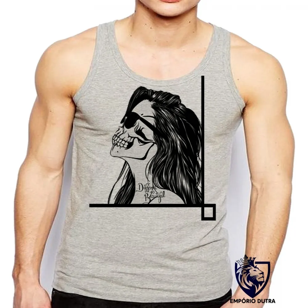 Camiseta Regata adulto ou infantil caveira tapa olho mexicana Different is beautiful