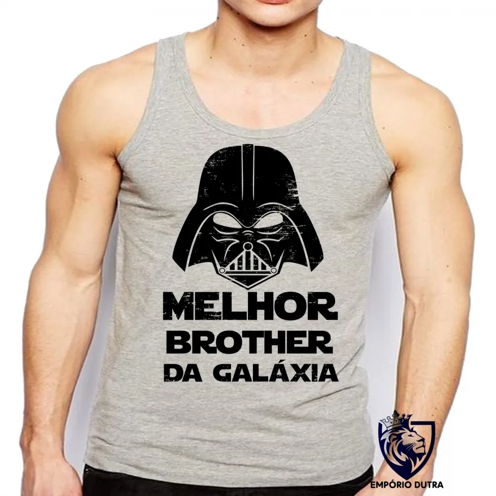 Camiseta Regata adulto ou infantil darth vader melhor irmão brother galaxia star wars Imagem