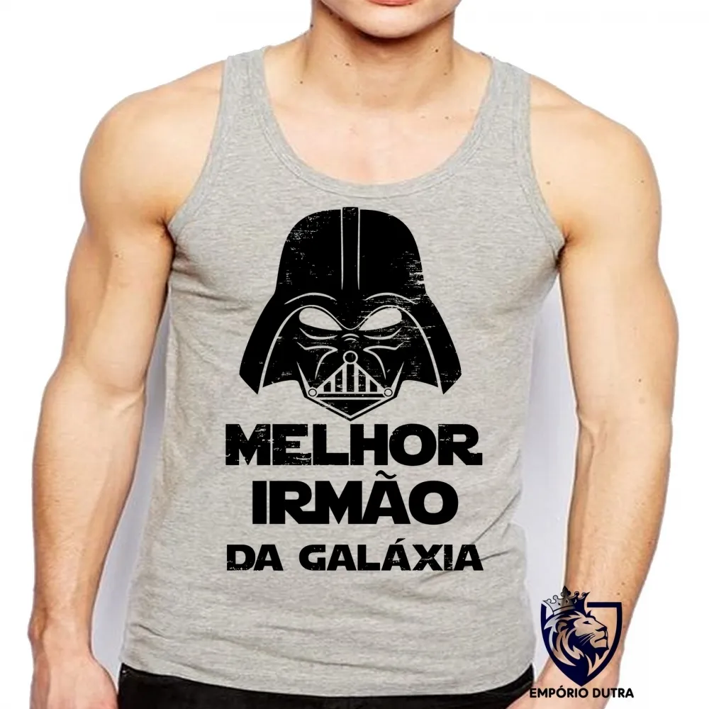 Camiseta Regata adulto ou infantil darth vader melhor irmão galaxia star wars Imagem