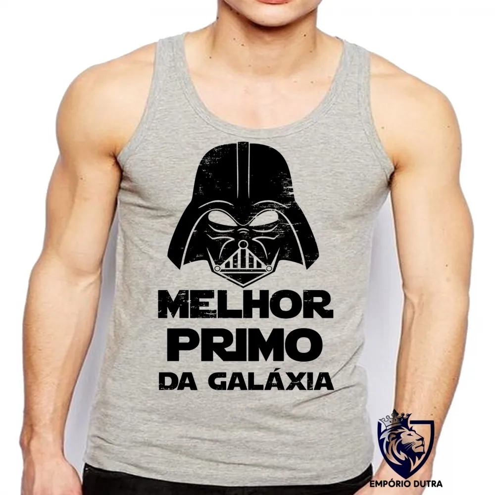 Camiseta Regata adulto ou infantil darth vader melhor primo galaxia star wars