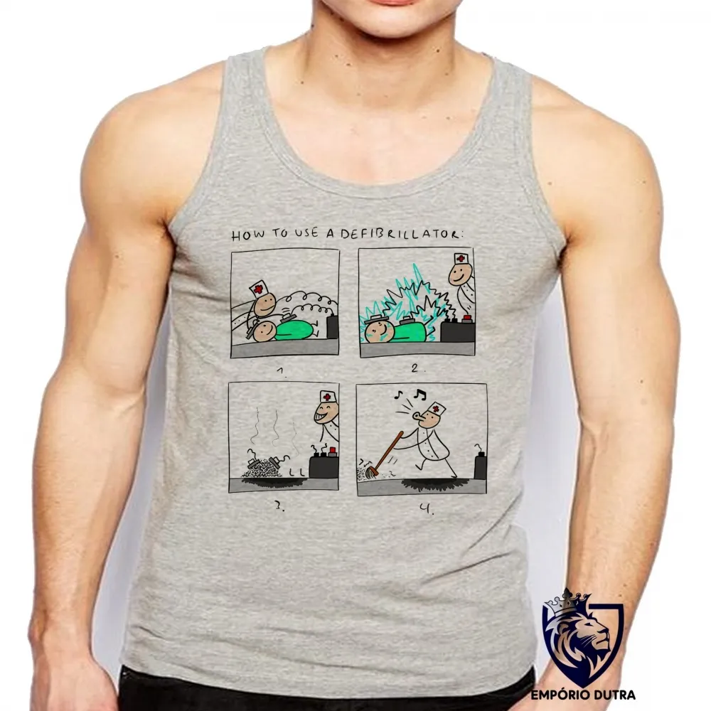 Camiseta Regata adulto ou infantil desfribilador enfermeira medico