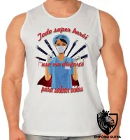 Camiseta Regata adulto ou infantil enfermagem enfermeira super herói salvar vidas - Foto 2