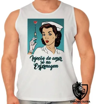 Camiseta Regata adulto ou infantil Enfermagem injeção de amor - Foto 2