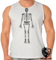 Camiseta Regata adulto ou infantil esqueleto humano com nome - Foto 2