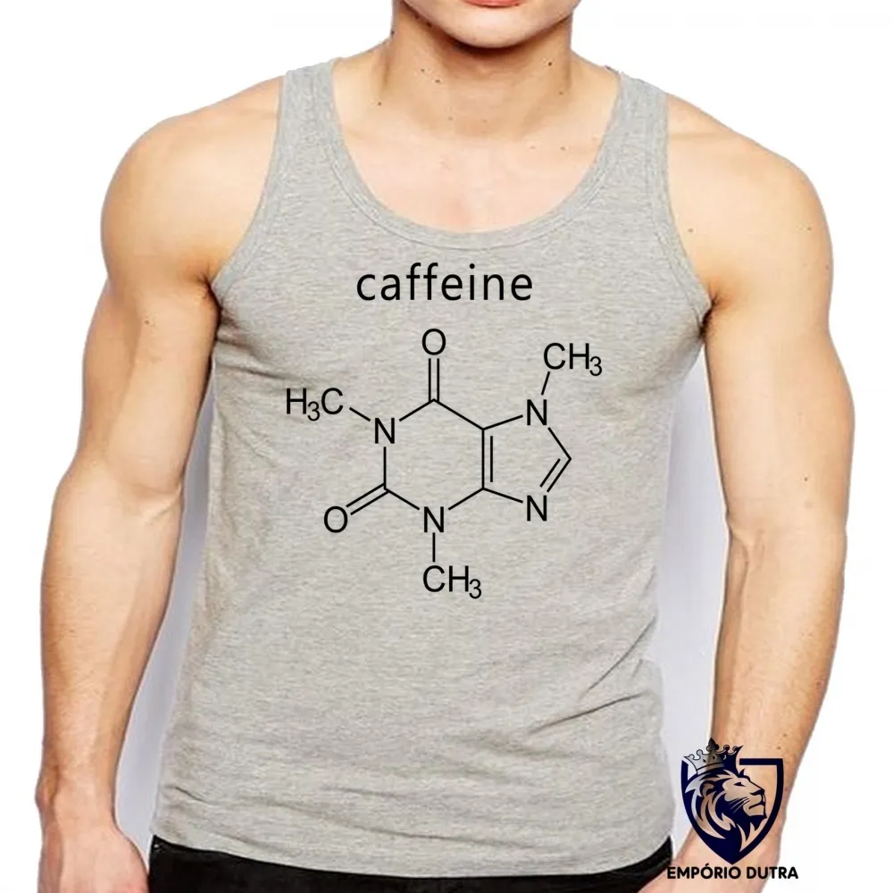 Camiseta Regata adulto ou infantil fórmula cafeína café molecula Imagem