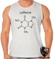 Camiseta Regata adulto ou infantil fórmula cafeína café molecula - Foto 2
