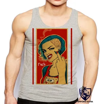 Camiseta Regata adulto ou infantil Fuck woman mulher cigarette