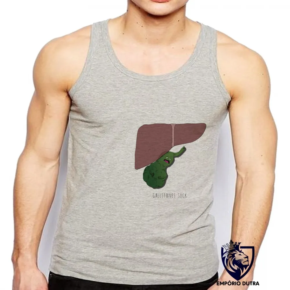 Camiseta Regata adulto ou infantil Gallstones suck figado orgão
